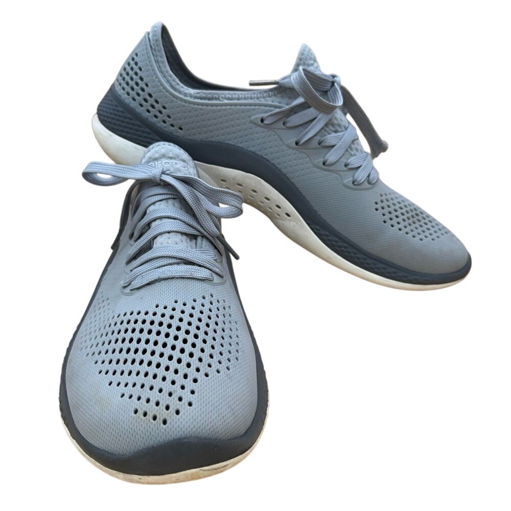 Crocs Literide Gray Athletic Men's Sneakers, Size 12, EUC